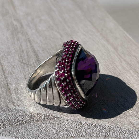 DAVID YURMAN WAVERLY AMETHYST RING PINK SAPPHIRES - Picture 4 of 12